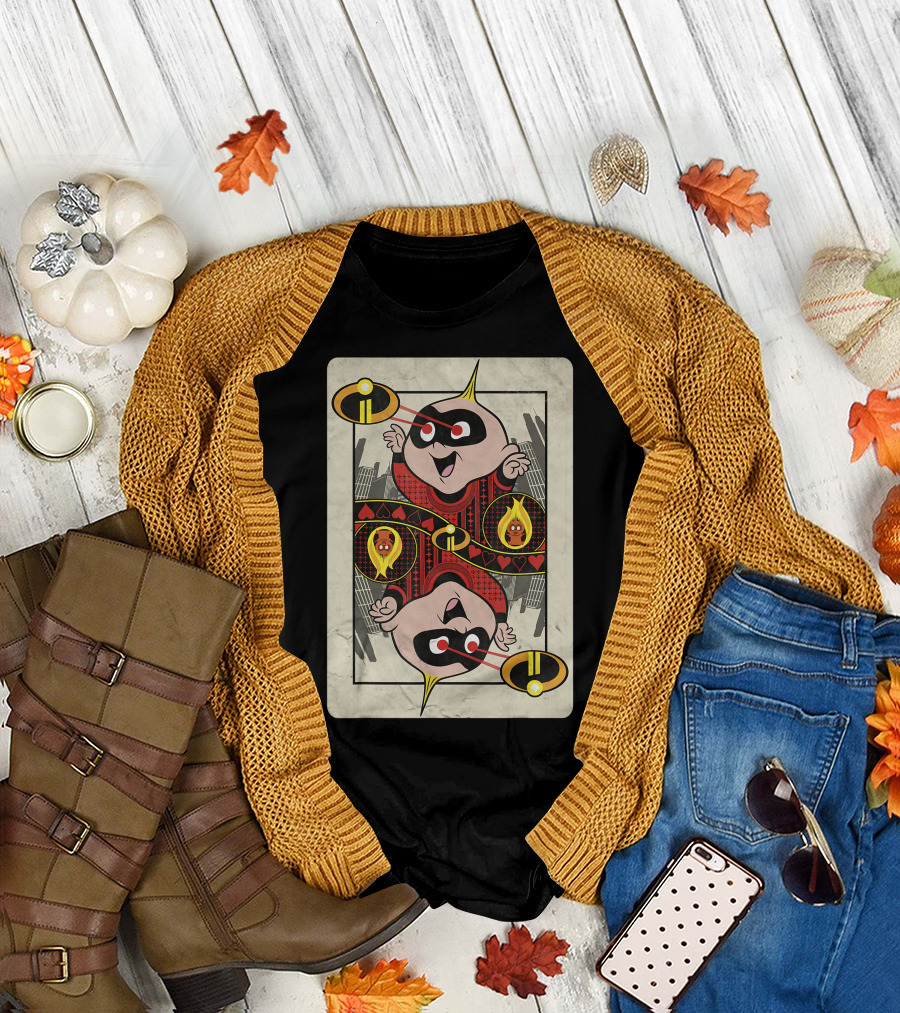 Disney Pixar Incredibles 2 Jack Jack Playing Card Hearts Iconic Superhero T-Shirt