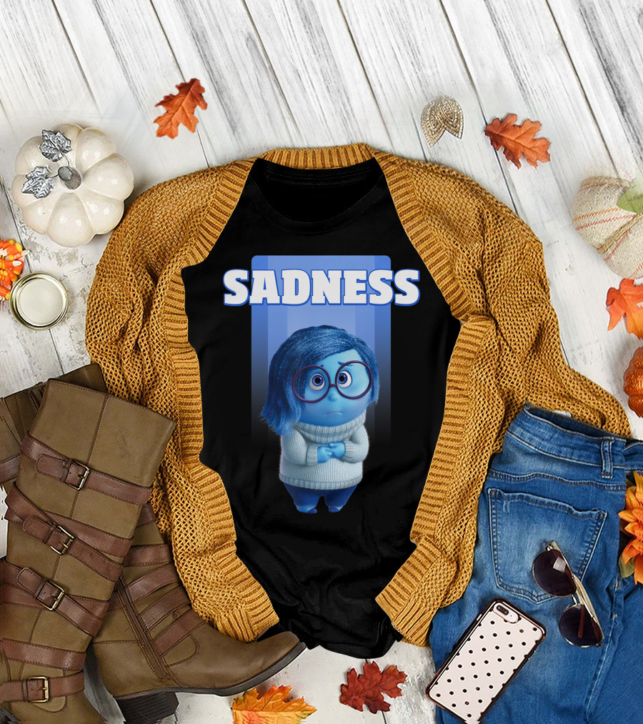 Disney Pixar Inside Out Sadness Character Blue Mood T-Shirt
