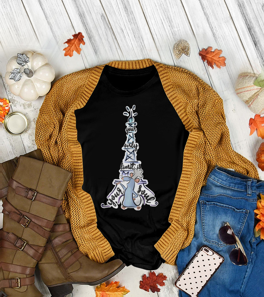 Disney Pixar Ratatouille Remy Eiffel Tower Your Only Limit Is Your Soul T-Shirt