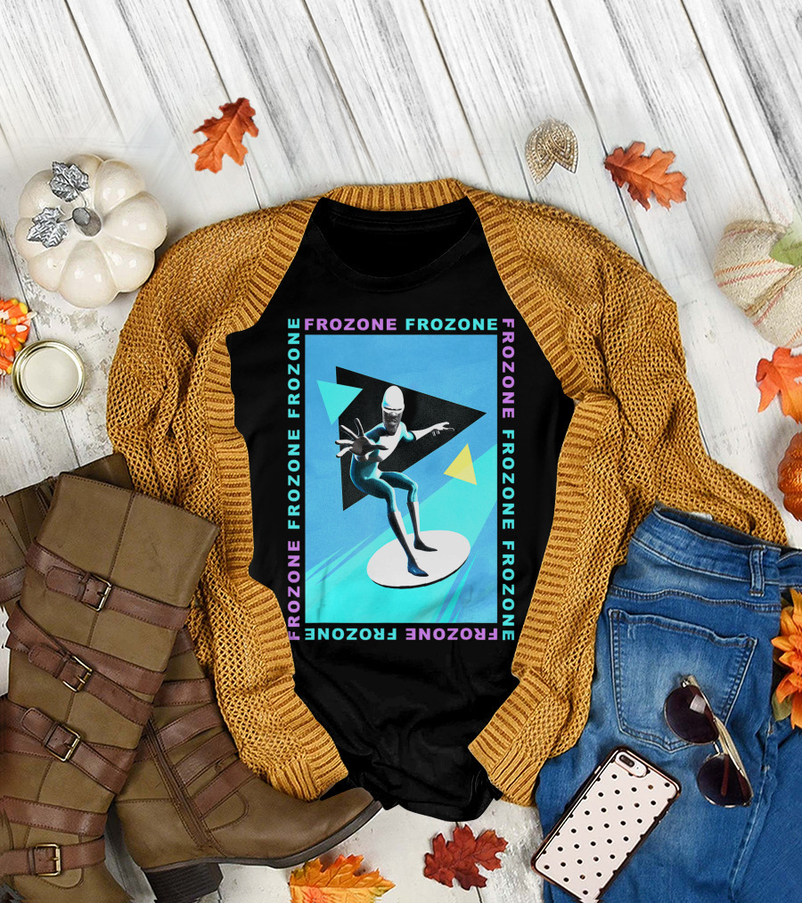 Disney Pixar The Incredibles 2 Frozone Character in Dynamic Action Frame T-Shirt