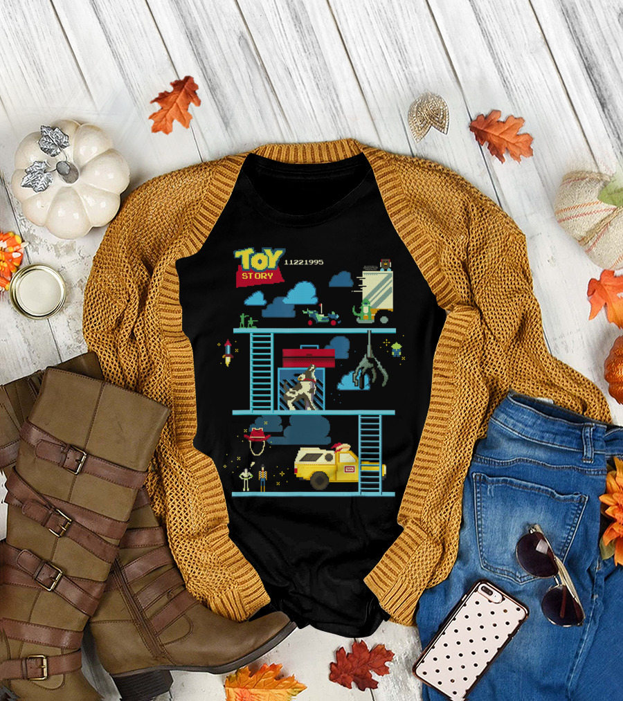 Toy Story 8 Bit Game 11221995 Retro Arcade Style Pixar T-Shirt