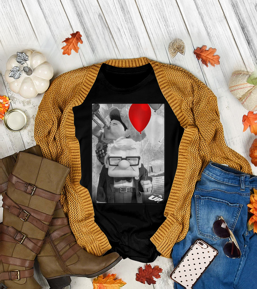 Disney Pixar Up Carl Russell Trumpet Red Balloon T-Shirt