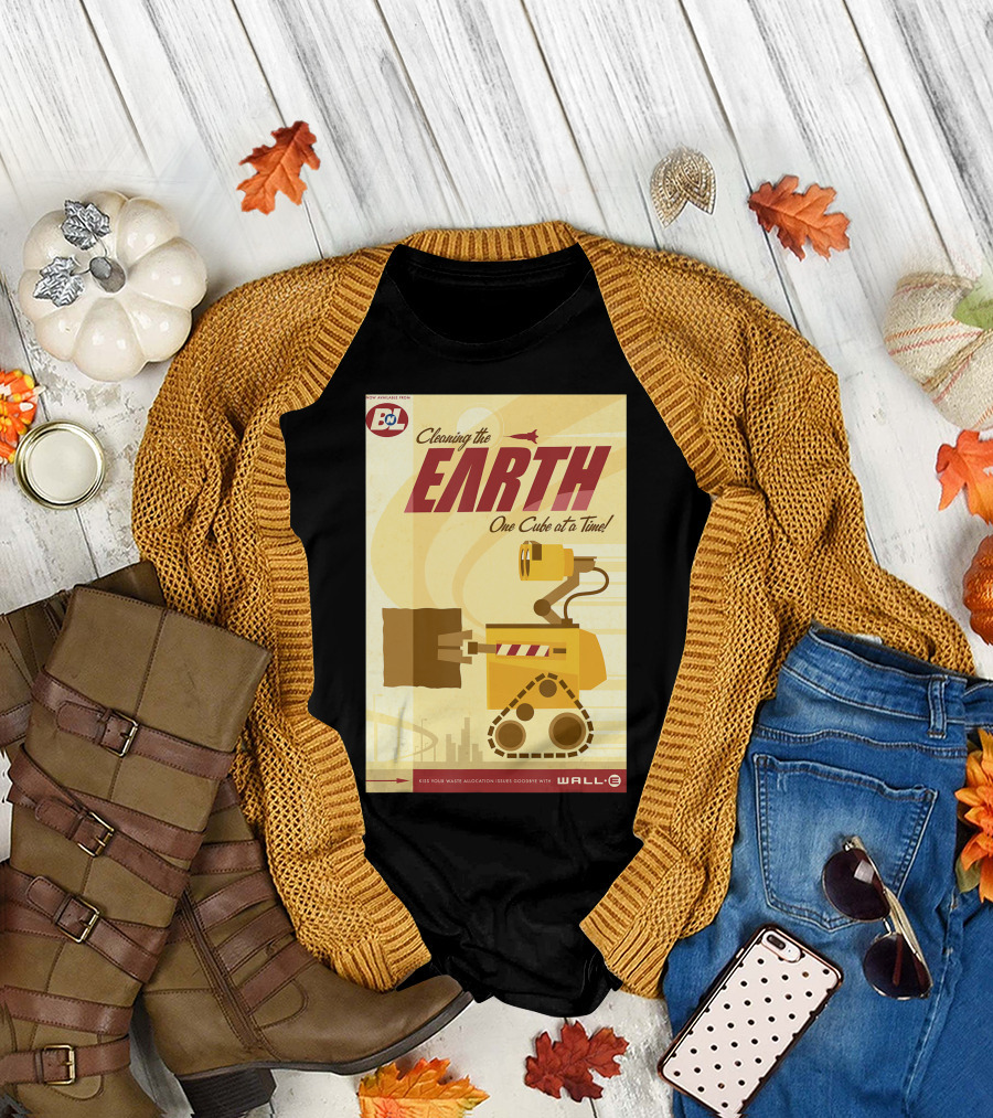Cleaning the Earth One Cube at a Time Wall-E Pixar Disney Waste Allocation Loader Earth-Class T-Shirt