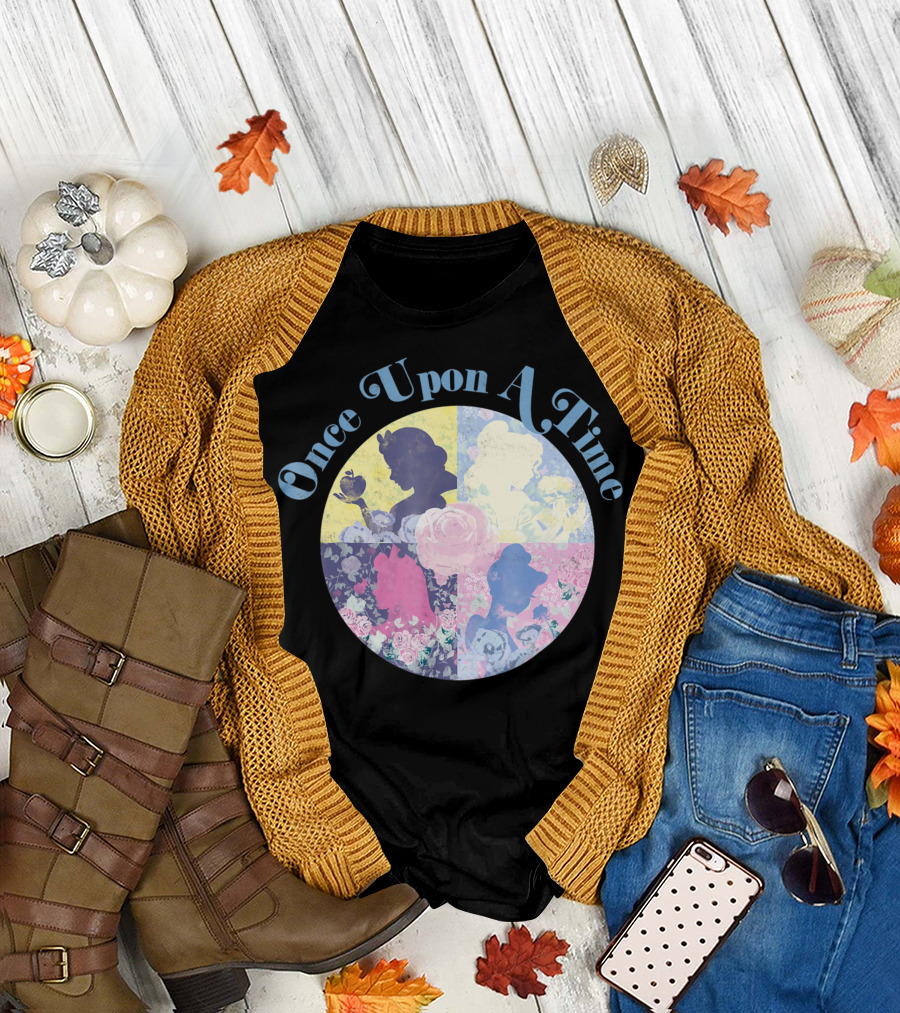 Once Upon A Time Disney Princess Silhouettes and Floral T-Shirt