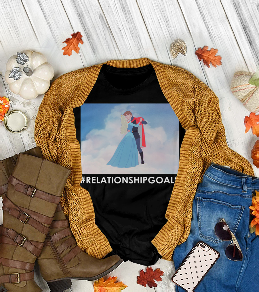 Disney Sleeping Beauty Hashtag Relationship Goals Clouds Scene T-Shirt