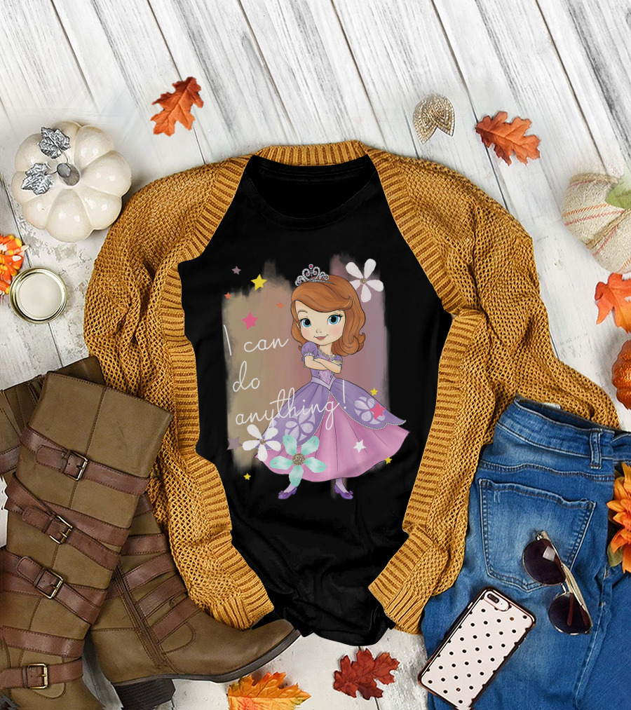 Disney Sofia The First I Can Do Anything Princess Floral Stars T-Shirt