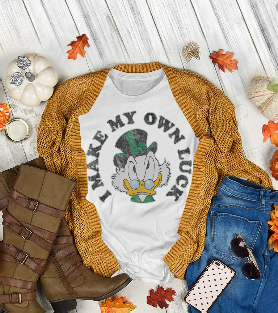 Disney St Patricks Day Scrooge McDuck I Make My Own Luck T-Shirt