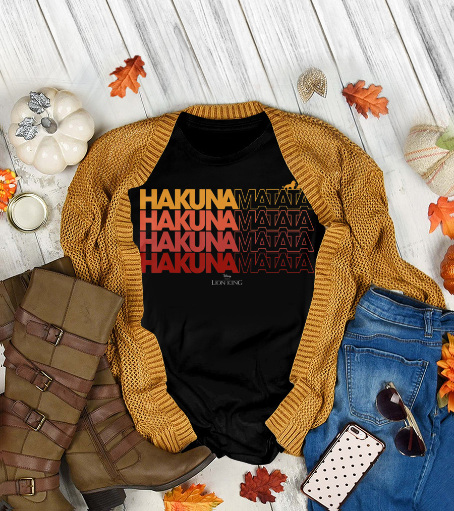 Disney The Lion King Hakuna Matata Word Stack with Simba T-Shirt