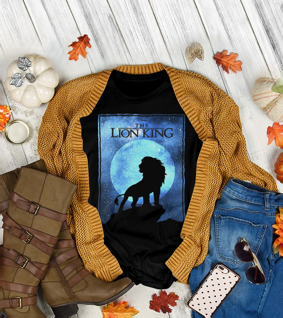 Disney The Lion King Simba Silhouette Starry Night T-Shirt