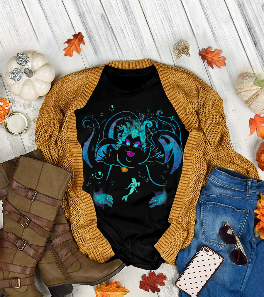 The Little Mermaid Ursula with Flotsam Jetsam and Ariel Disney T-Shirt