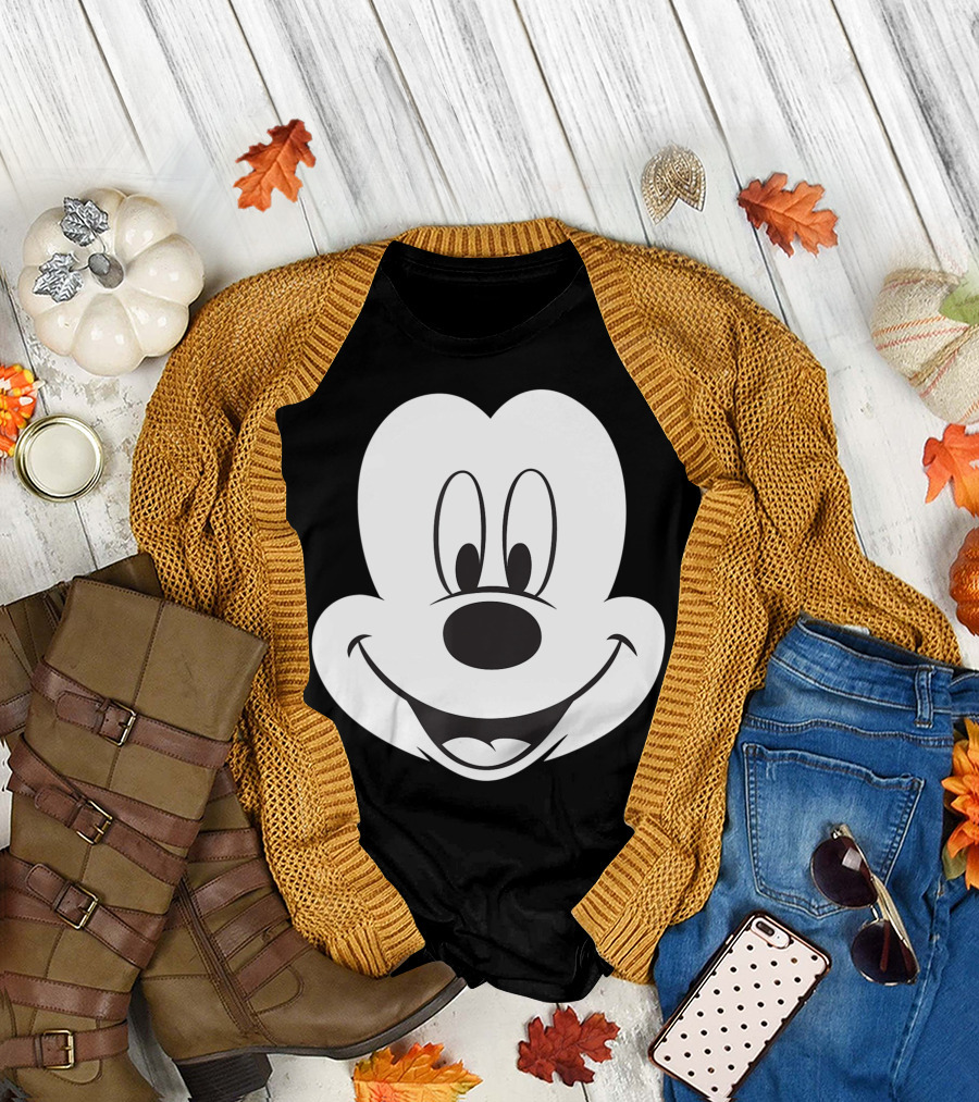 Disney Mickey Mouse Face Icon Classic Winking Expression T-Shirt