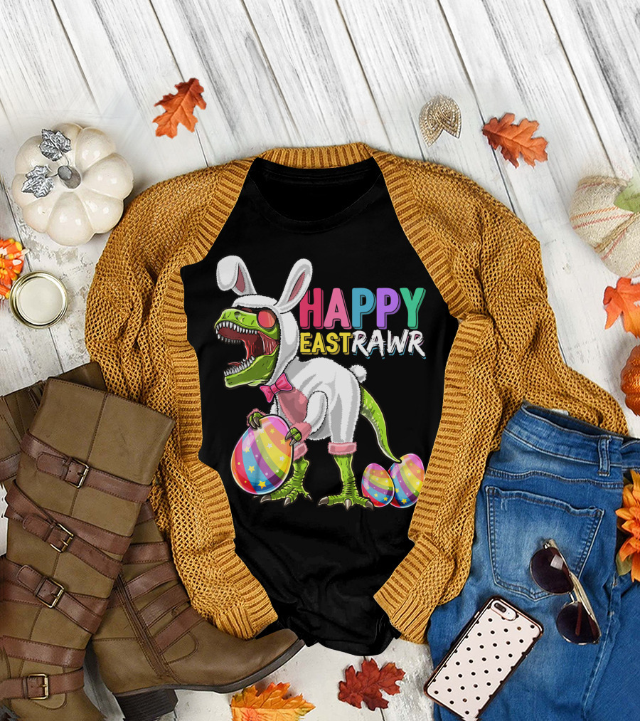 HAPPY EASTRAWR REX DINOSAUR EASTER BUNNY EGG COSTUME T-Shirt