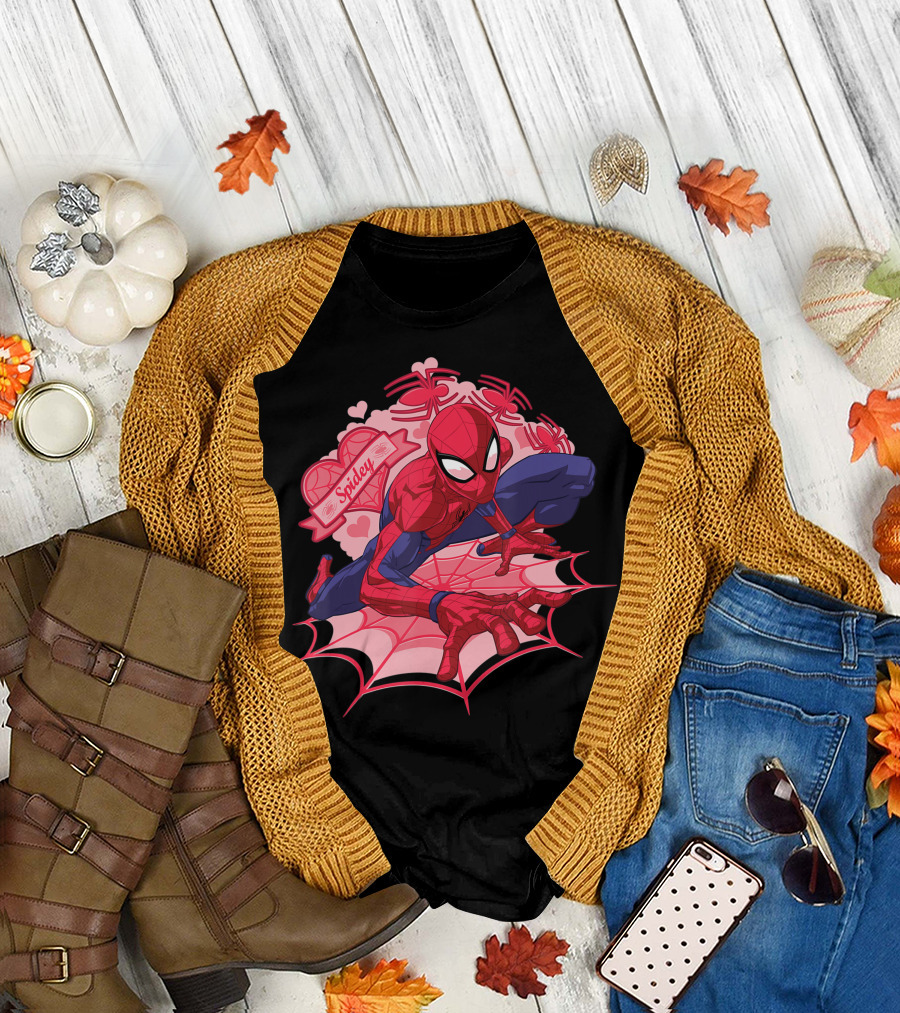 Marvel Spider Man Spidey Hearts Valentines Day Web Slinger T-Shirt