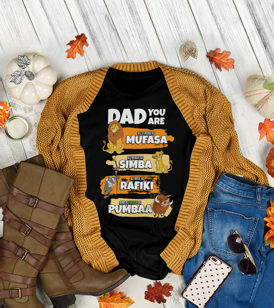 Dad You Are Mufasa Simba Rafiki Pumbaa The Lion King Mens Disney T-Shirt