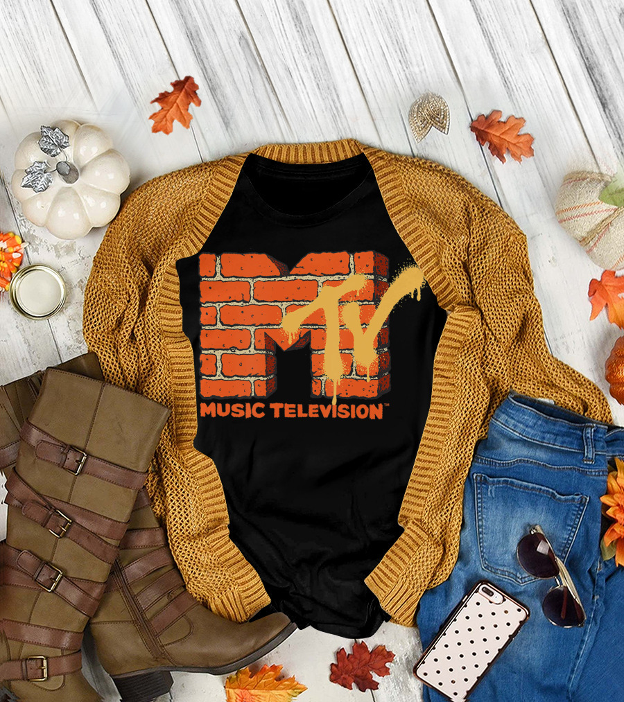 MTV Music Television Yellow and Orange Brick T-Shirt
