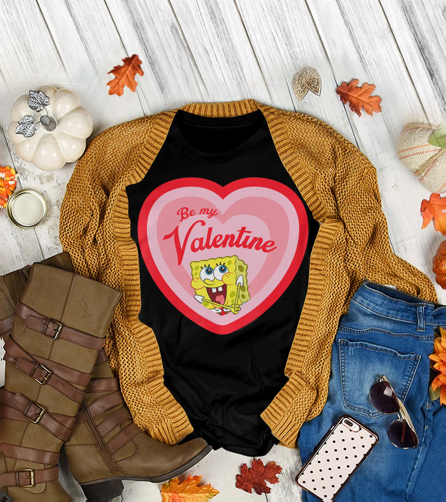 Spongebob Squarepants Be My Valentine Heart T-Shirt
