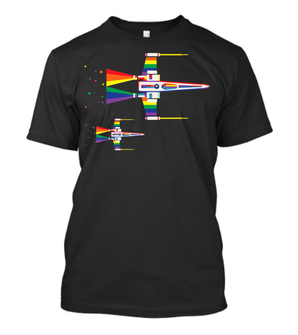 Star Wars X Wing Starfighter Rainbow Pride Galactic Spaceship T-Shirt
