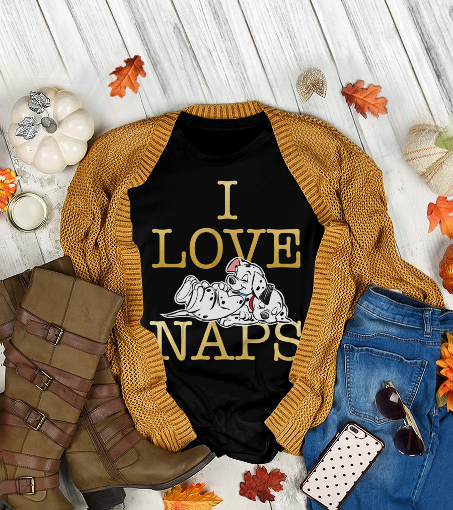 Disney 101 Dalmatians I Love Naps Cute Sleeping Puppies T-Shirt