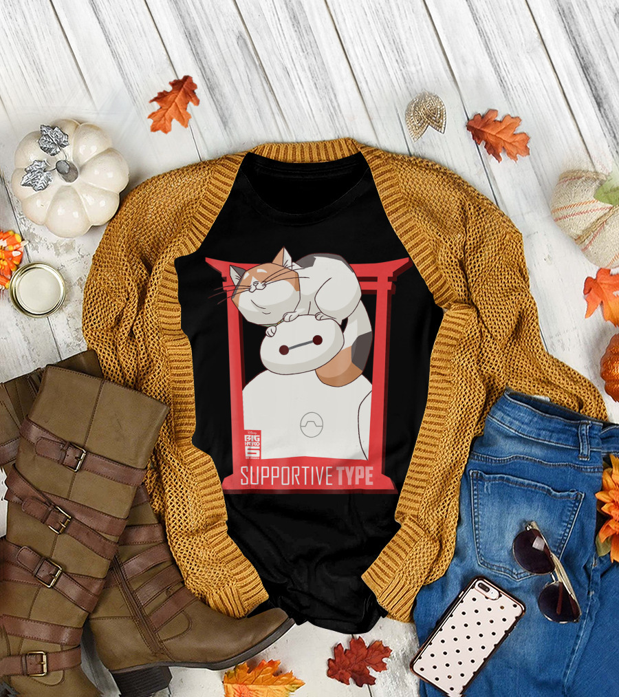 Disney Big Hero 6 Baymax Supportive Type with Cat T-Shirt