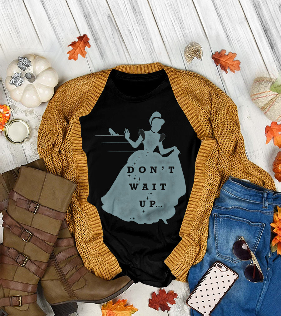 Disney Cinderella Don't Wait Up Glass Slipper T-Shirt