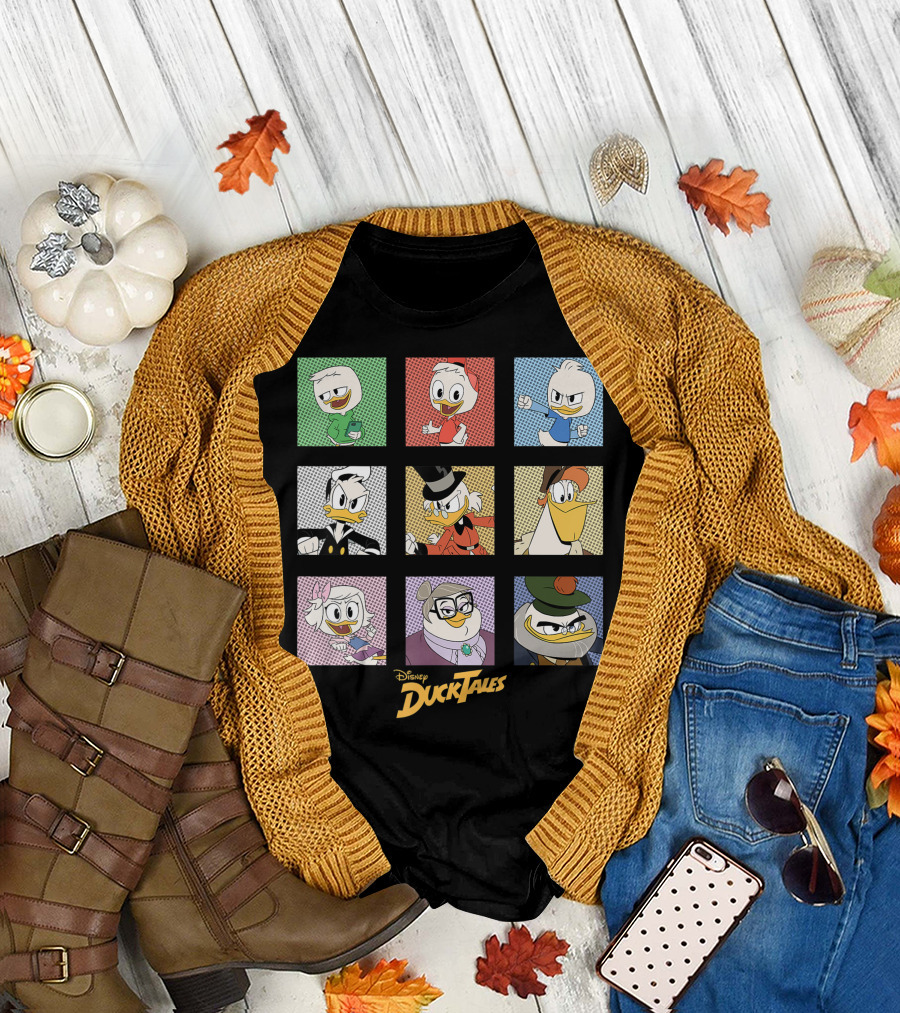 Disney Ducktales Comic Box Character Grid Group Shot T-Shirt