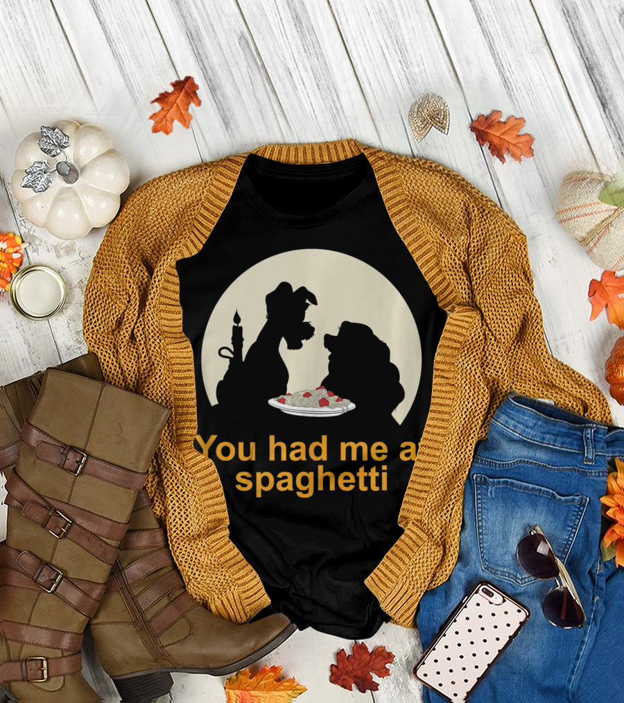 Disney Lady And The Tramp Silhouette You Had Me At Spaghetti T-Shirt