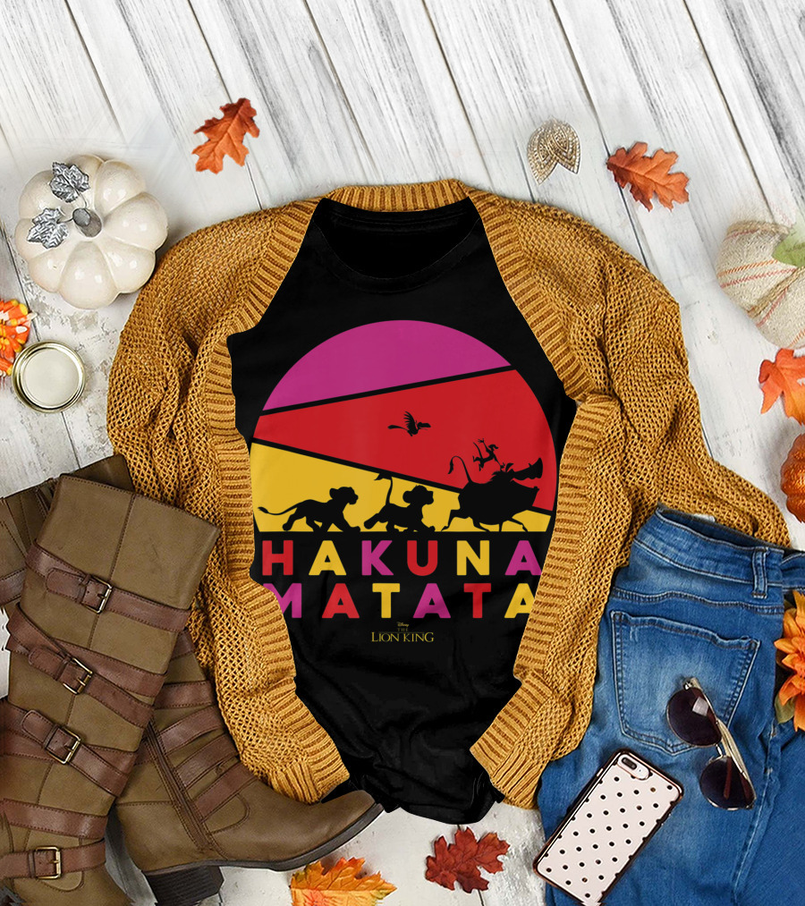 Hakuna Matata Disney Lion King Silhouette Circle T-Shirt