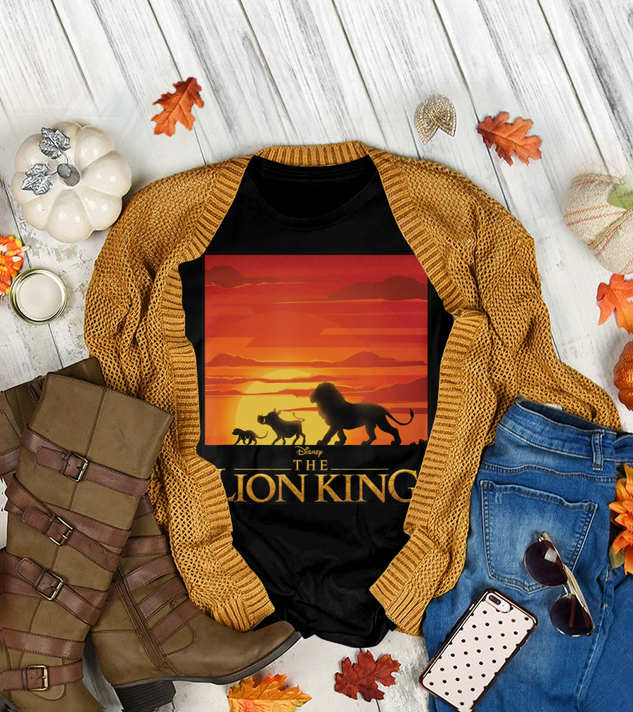 Disney The Lion King Live Action Sunset Silhouette Scene T-Shirt