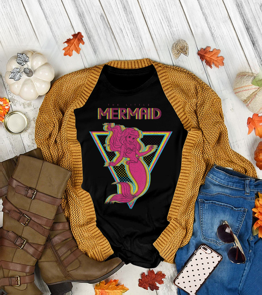 Disney The Little Mermaid Ariel Neon Trio Triangle T-Shirt