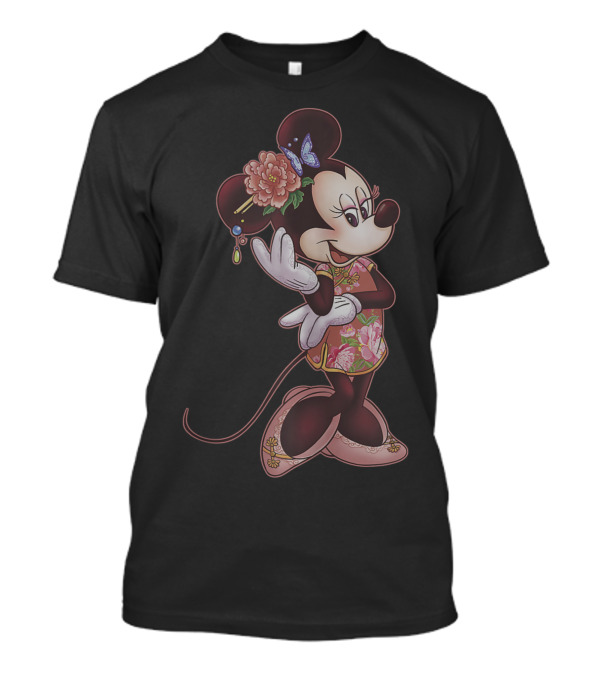 Disney Minnie Mouse Year Of The Mouse Floral Kimono Butterfly Blossom T-Shirt