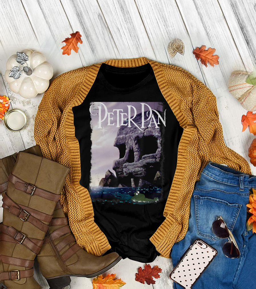 Peter Pan Skull Rock with Tick Tock Croc at Shoreline T-Shirt