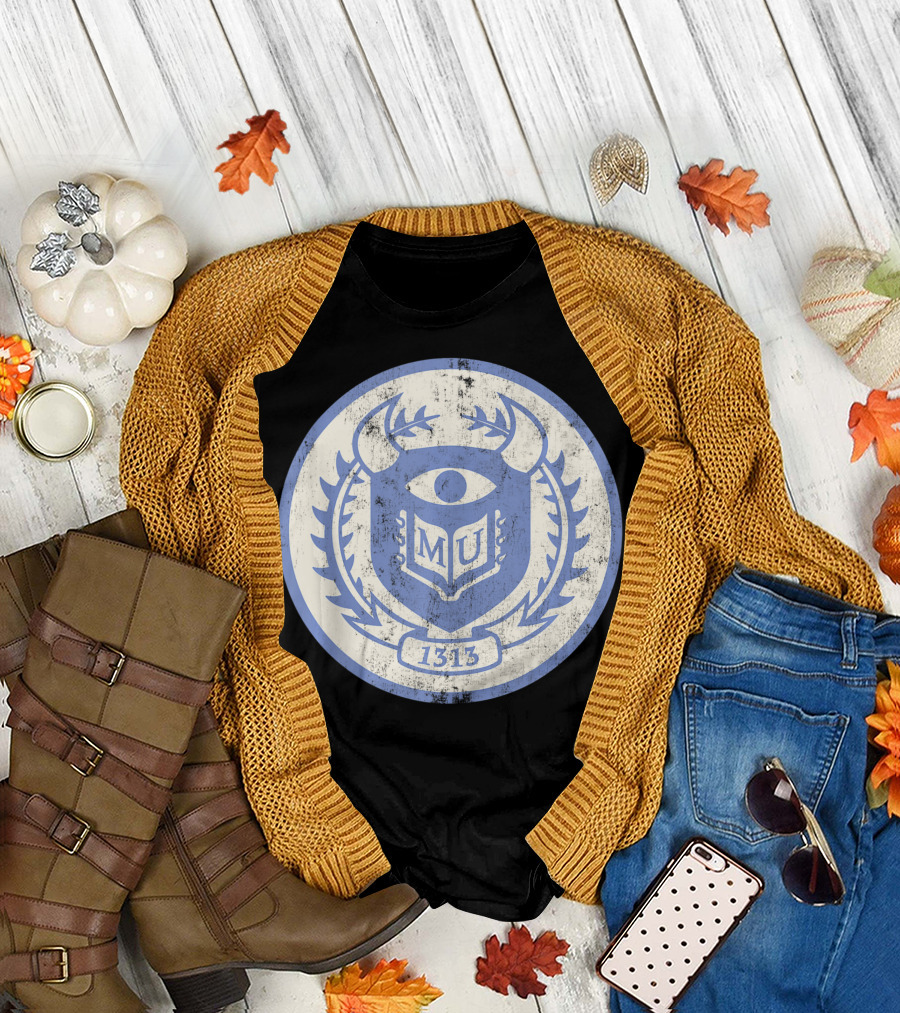 Disney Pixar Monsters University MU Emblem 1313 Distressed Badge T-Shirt