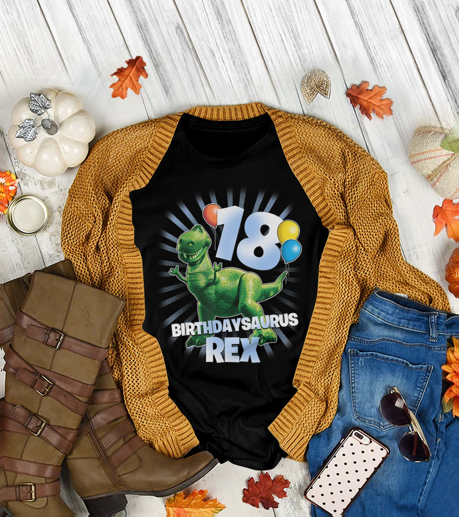 Disney Pixar Toy Story Birthdaysaurus Rex 18 Celebration Balloons T-Shirt