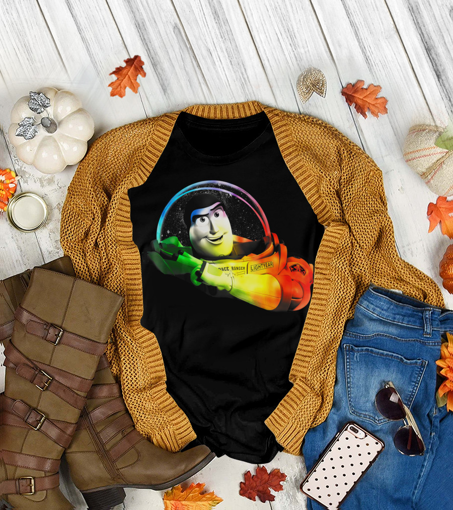 Disney Pixar Toy Story Buzz Lightyear Space Ranger Rainbow T-Shirt
