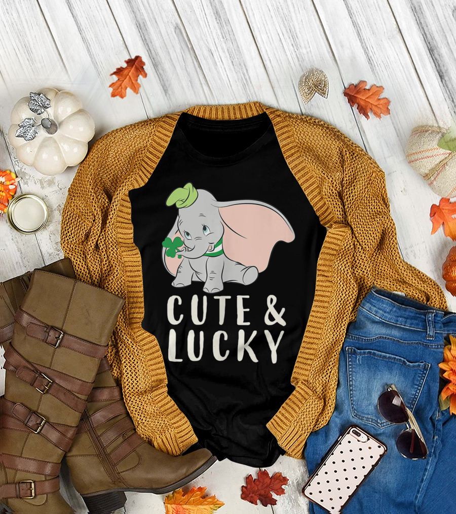 Disney St Patricks Day Cute And Lucky Dumbo T-Shirt