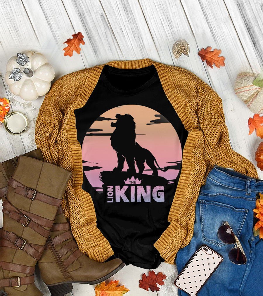 The Lion King Live Action Sunset Silhouette on Pride Rock T-Shirt