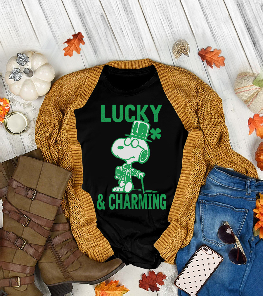 Peanuts Snoopy St Patricks Day Lucky and Charming T-Shirt
