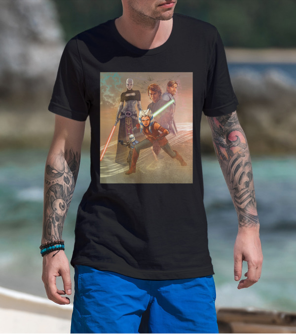 Star Wars Celebration The Clone Wars Anakin Ahsoka Mural T-Shirt