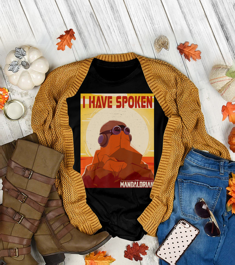 Star Wars The Mandalorian I Have Spoken Image with Character and Sun Background T-Shirt