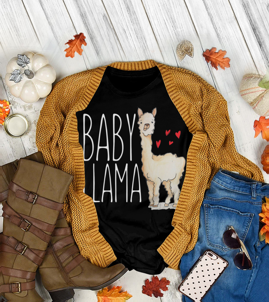 Baby Llama Heartwarming Family Tribe Kids Son Daughter T-Shirt