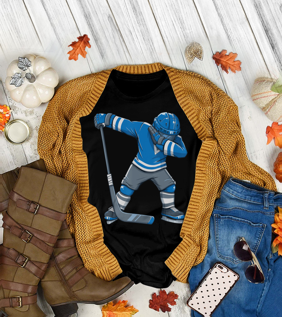 Boy Kid Ice Hockey Player Dabbing T-Shirt