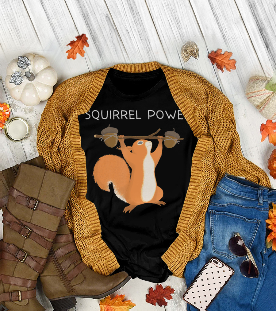Squirrel Power Weightlifting Acorns T-Shirt