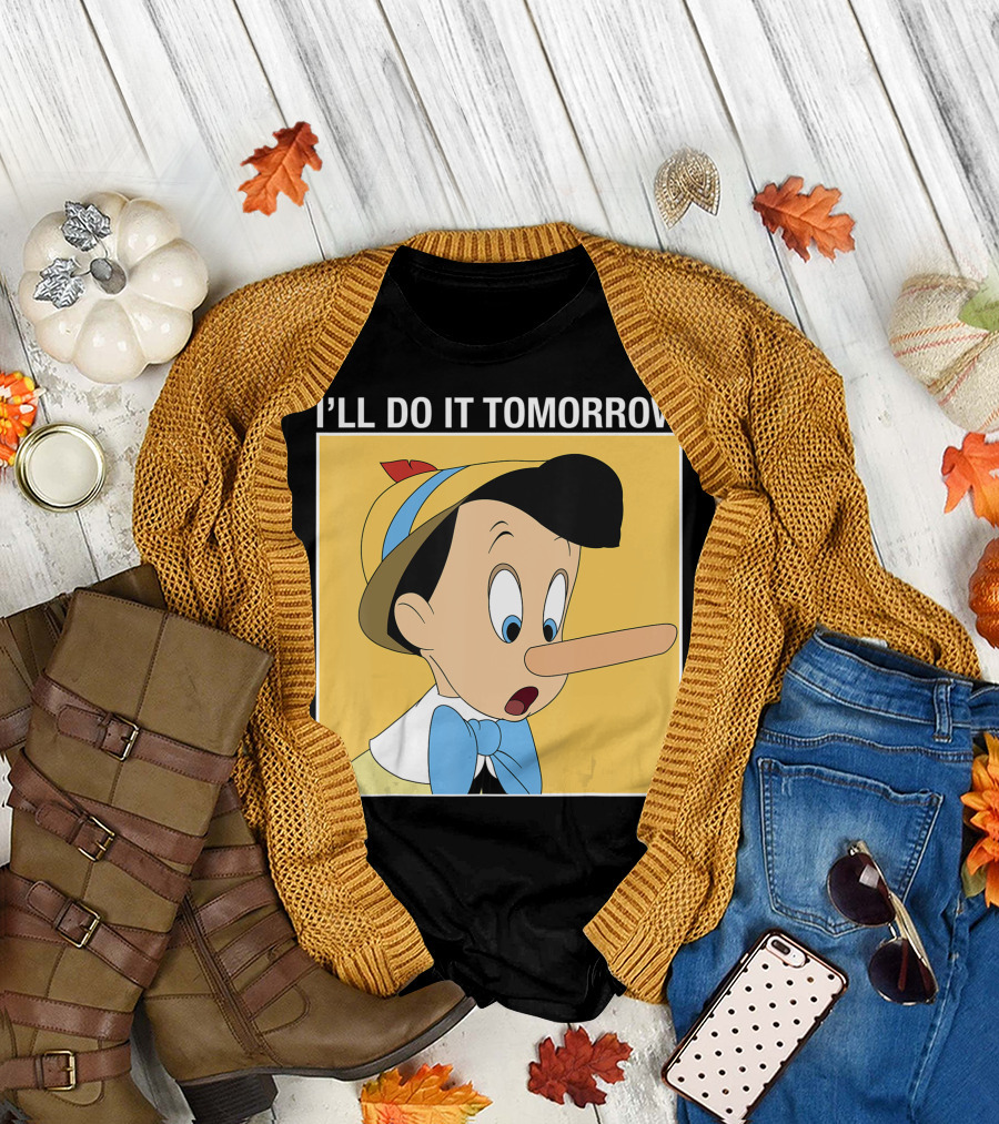 I'll Do It Tomorrow Pinocchio Disney Classic Nostalgia T-Shirt
