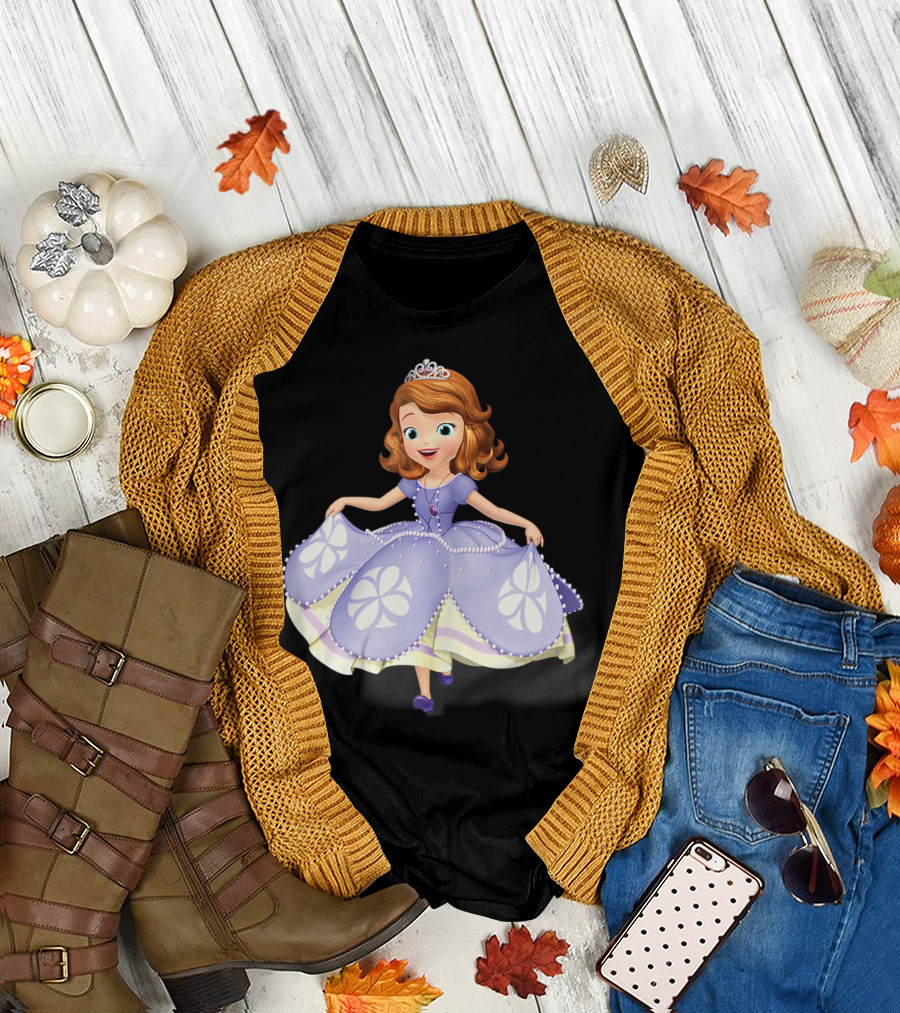 Sofia the First Disney Princess Purple Dress and Tiara T-Shirt