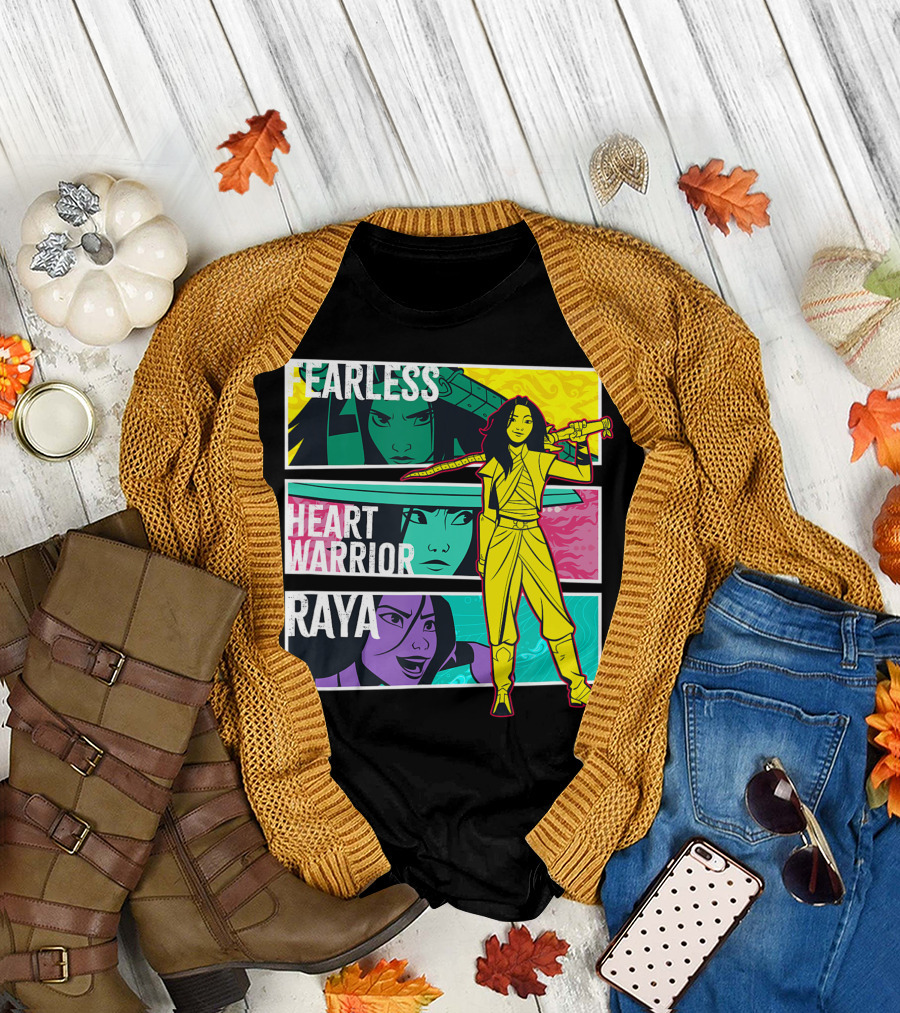Fearless Heart Warrior Raya Comic Panels Disney Raya and the Last Dragon T-Shirt