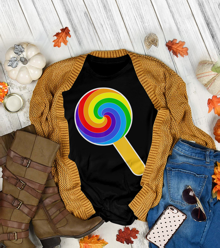Rainbow Spiral Lollipop Candy Lollipop T-Shirt