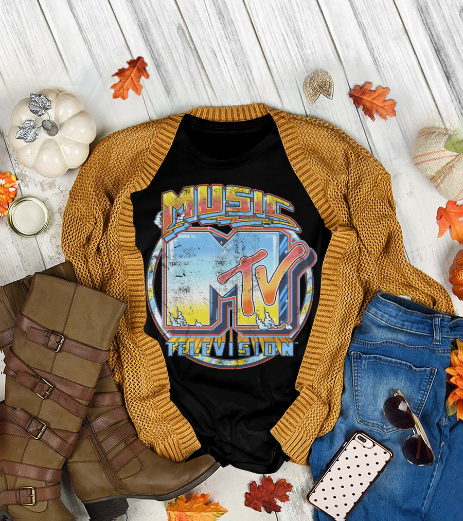 MTV Airbrushed Music Television Retro Logo Vintage 80s T-Shirt