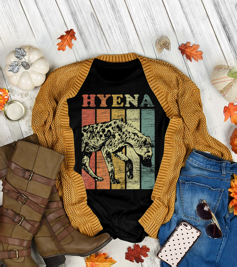 Retro Hyena Vintage Striped T-Shirt