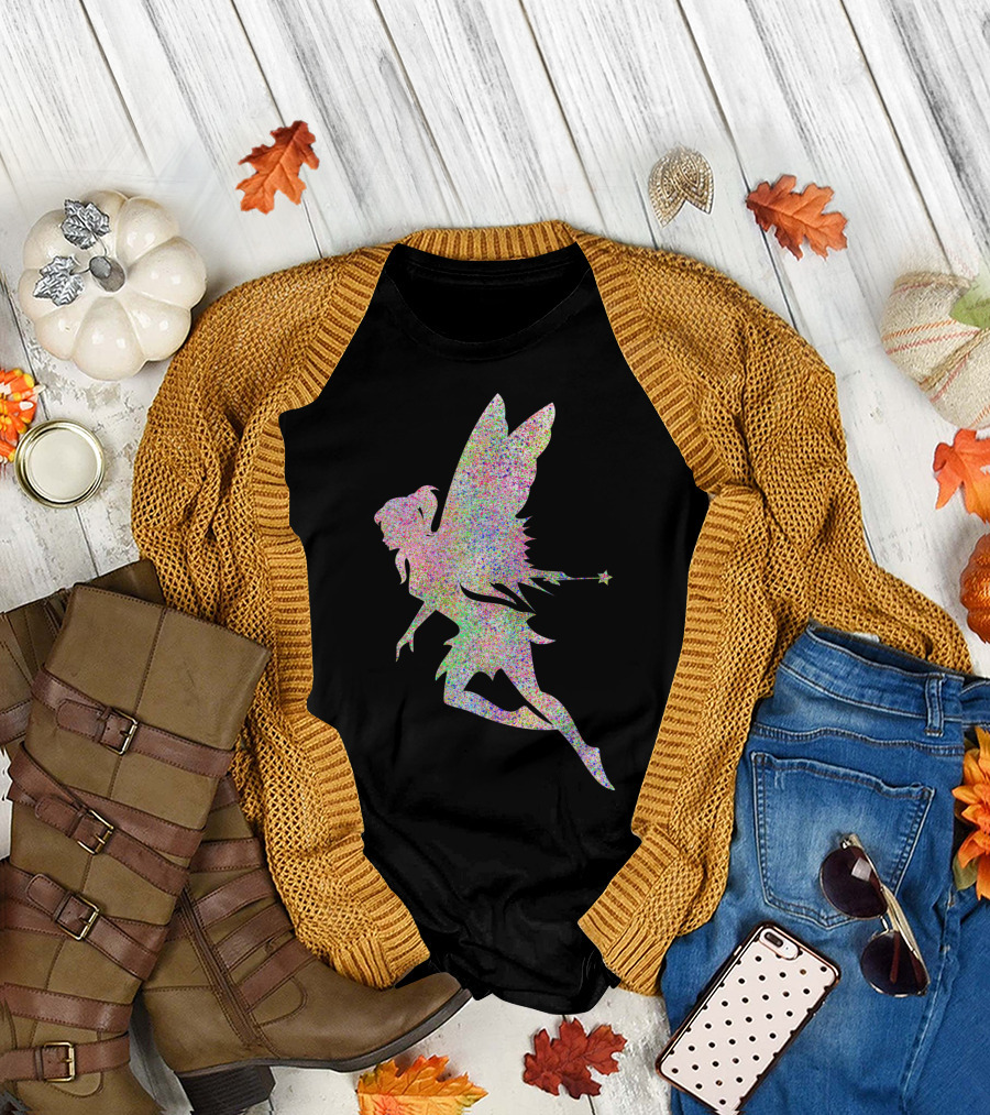 Cute Fairy Girl Glitter Rainbow T-Shirt