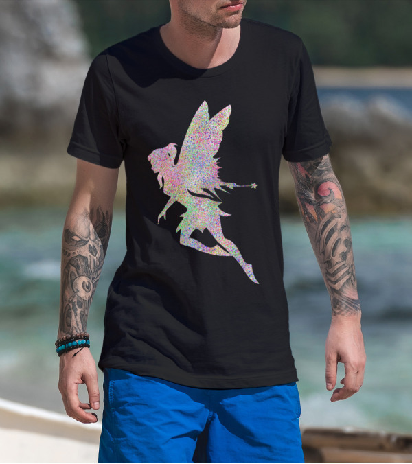 Cute Fairy Girl Glitter Rainbow T-Shirt